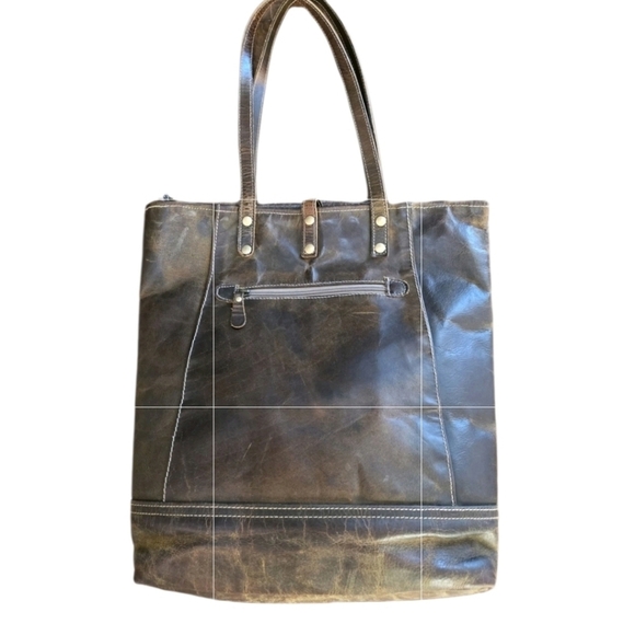 Myra Bag Handbags - Myra TRAX Tote Bag 100% Leather Brown Purse Laptop School Sturdy Distressed